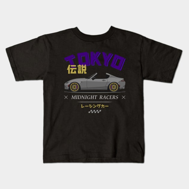 Tuner Silver ND Miata Roadster JDM Kids T-Shirt by GoldenTuners